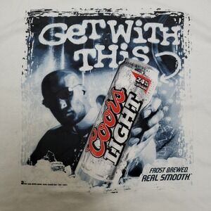 Vintage Y2k 2001 Coors Lights T-Shirt Mens XL Get with This Frost Brewed Tee